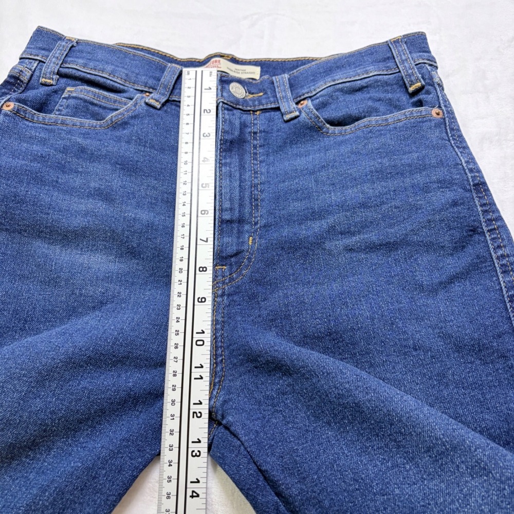 Signature by Levi Strauss Heritage High-Rise Straight Jeans Dark Wash‎ 10 W30 - Picture 6 of 10